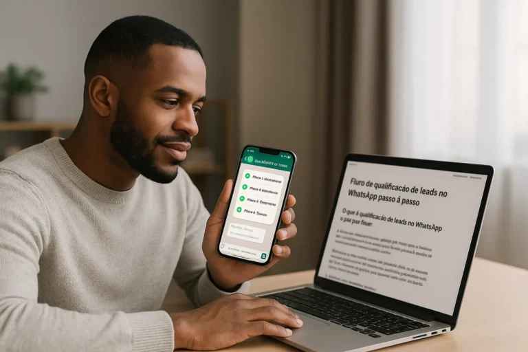 Fluxo de qualificação de leads no WhatsApp